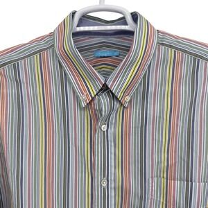 J McLaughlin Mens XL Multicolored Stripe Button Down Long Sleeve Casual Shirt